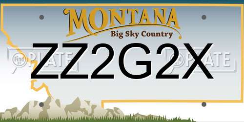 ZZ2G2X Montana License Plate