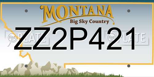 ZZ2P421 Montana License Plate