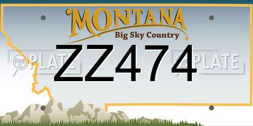 ZZ474 Montana License Plate