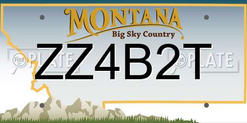 ZZ4B2T Montana License Plate