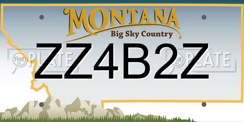ZZ4B2Z Montana License Plate