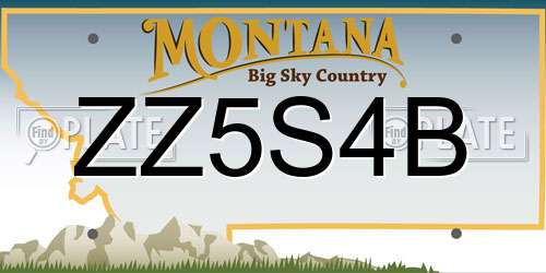 ZZ5S4B Montana License Plate