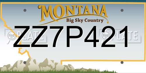 ZZ7P421 Montana License Plate