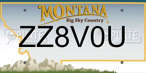 ZZ8V0U Montana License Plate