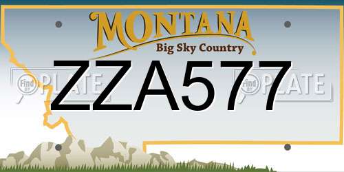 ZZA577 Montana License Plate