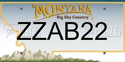 ZZAB22 Montana License Plate