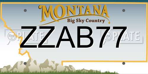ZZAB77 Montana License Plate