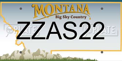 ZZAS22 Montana License Plate