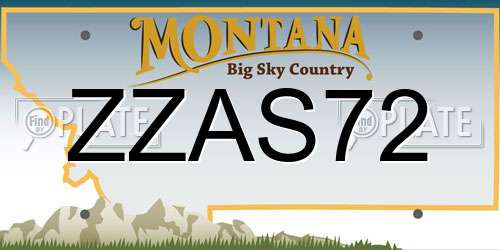 ZZAS72 Montana License Plate
