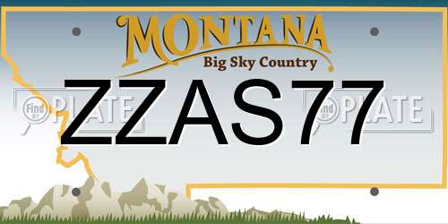 ZZAS77 Montana License Plate