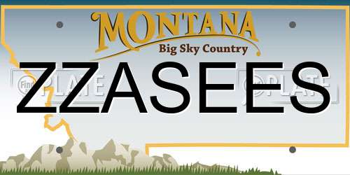 ZZASEES Montana License Plate
