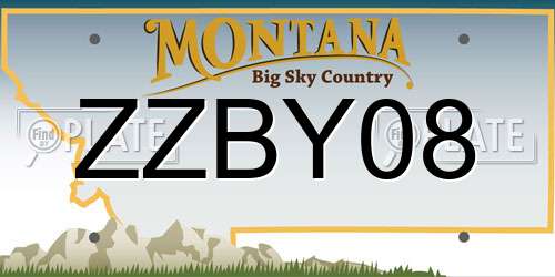 ZZBY08 Montana License Plate