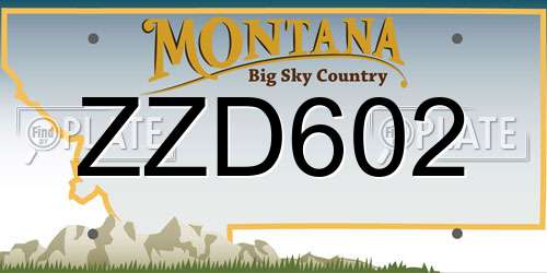 ZZD602 Montana License Plate