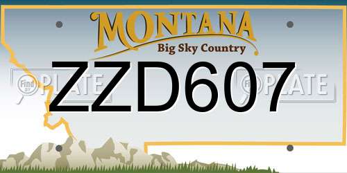 ZZD607 Montana License Plate