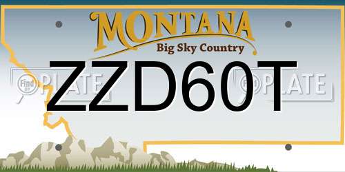 ZZD60T Montana License Plate