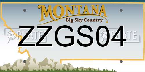 ZZGS04 Montana License Plate