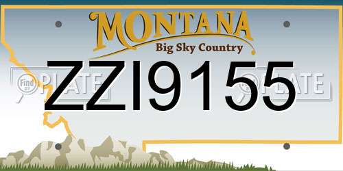 ZZI9155 Montana License Plate