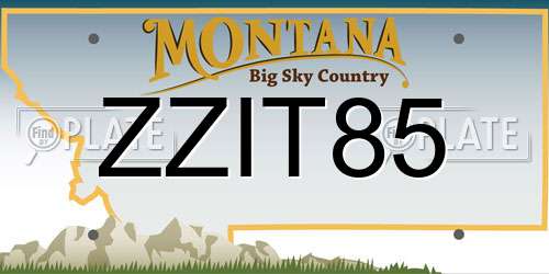 ZZIT85 Montana License Plate