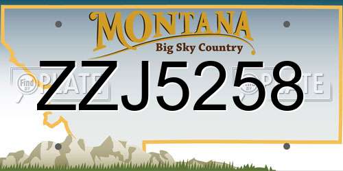 ZZJ5258 Montana License Plate