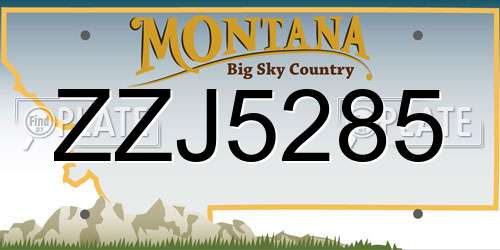 ZZJ5285 Montana License Plate