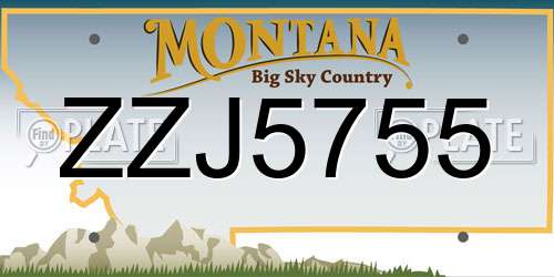 ZZJ5755 Montana License Plate
