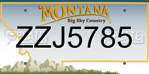 ZZJ5785 Montana License Plate