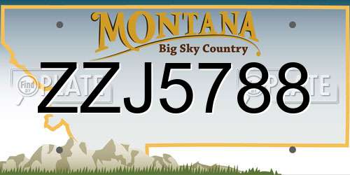 ZZJ5788 Montana License Plate
