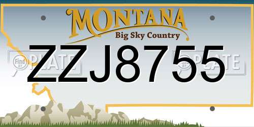 ZZJ8755 Montana License Plate