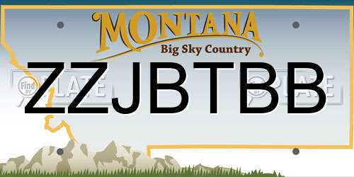 ZZJBTBB Montana License Plate