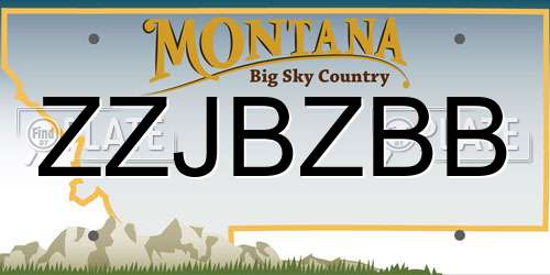 ZZJBZBB Montana License Plate
