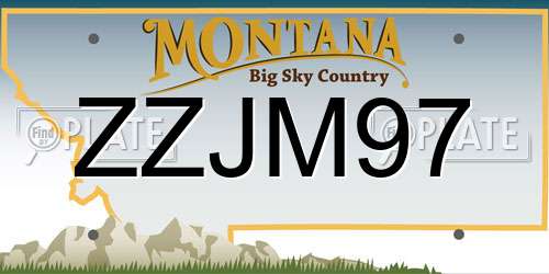 ZZJM97 Montana License Plate