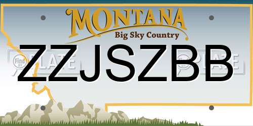 ZZJSZBB Montana License Plate