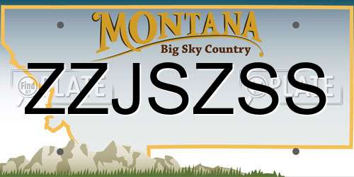ZZJSZSS Montana License Plate