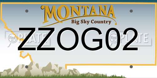 ZZOG02 Montana License Plate
