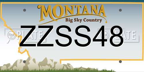 ZZSS48 Montana License Plate