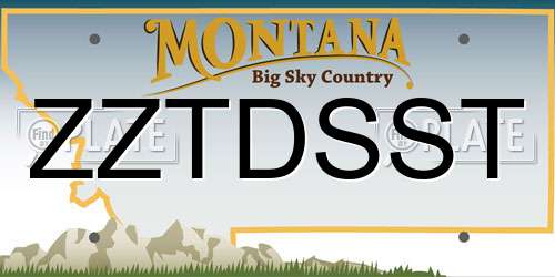 ZZTDSST Montana License Plate