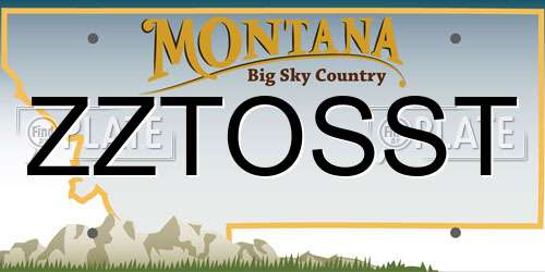 ZZTOSST Montana License Plate
