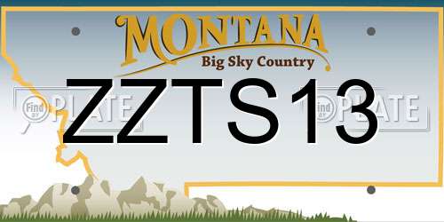 ZZTS13 Montana License Plate