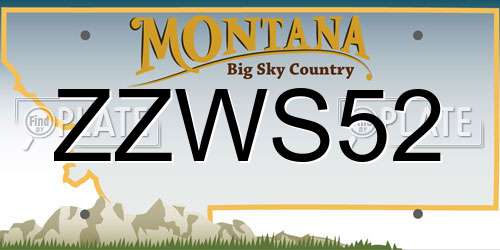 ZZWS52 Montana License Plate
