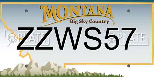 ZZWS57 Montana License Plate