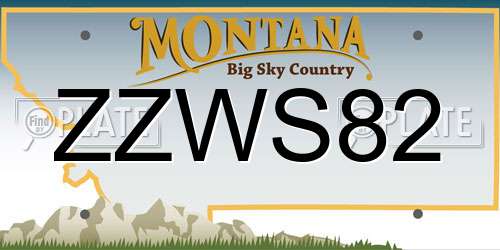 ZZWS82 Montana License Plate