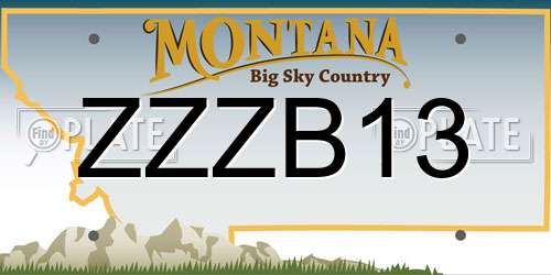 ZZZB13 Montana License Plate