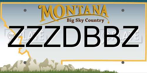 ZZZDBBZ Montana License Plate