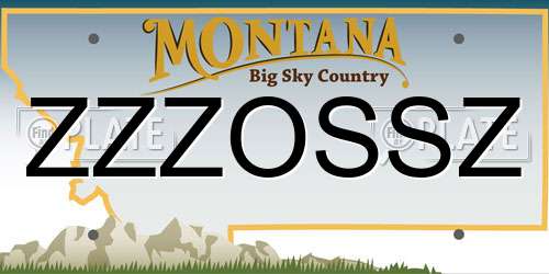 ZZZOSSZ Montana License Plate
