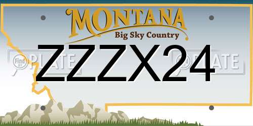 ZZZX24 Montana License Plate