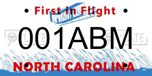 001ABM North Carolina License Plate