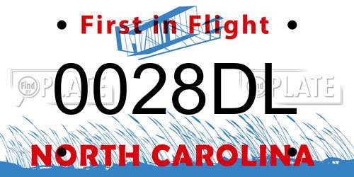 0028DL North Carolina License Plate