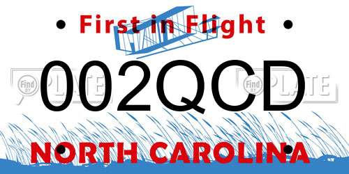 002QCD North Carolina License Plate