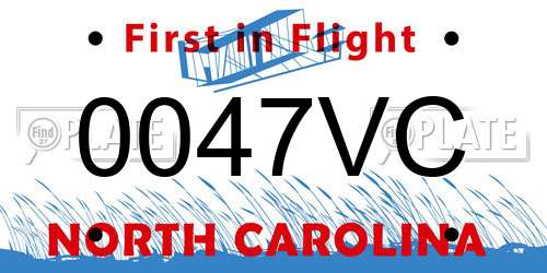0047VC North Carolina License Plate