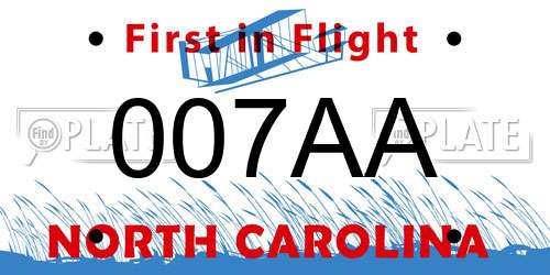 007AA North Carolina License Plate